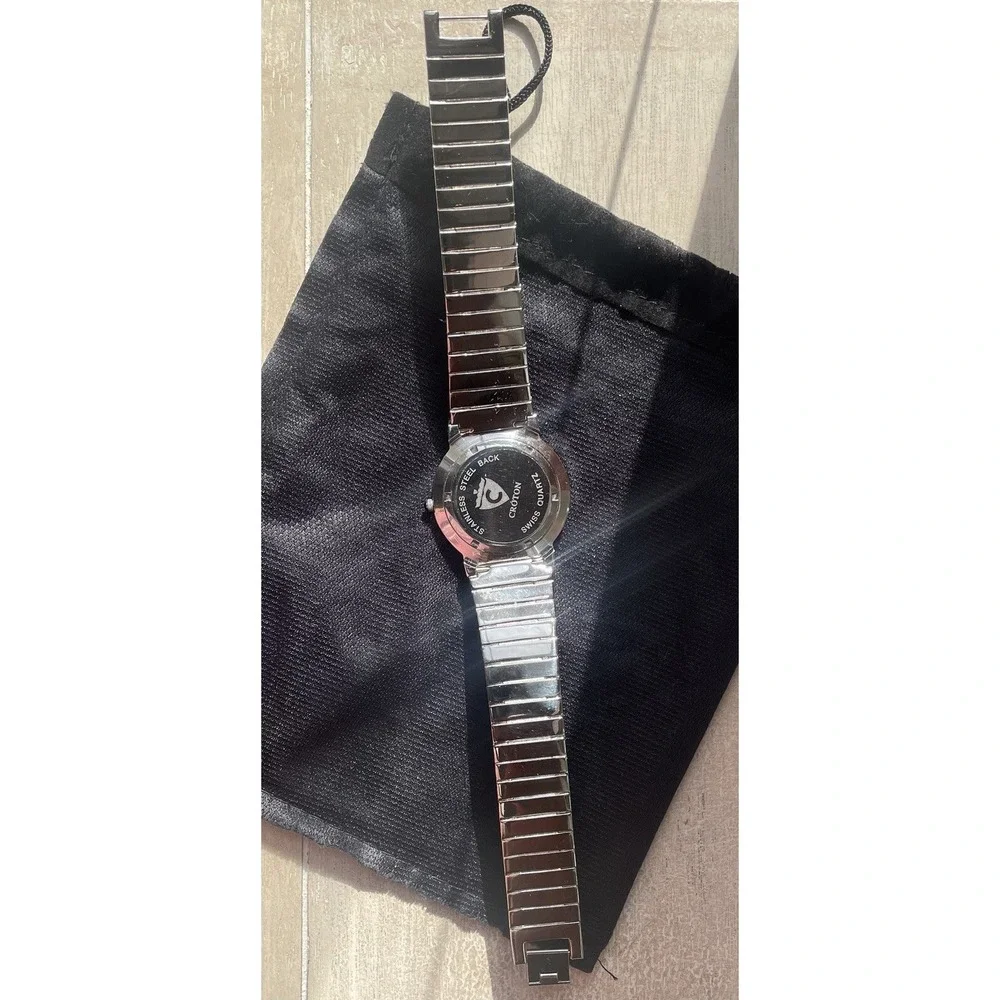 Women's‎ Croton Crystal Rhodium Watch 2.0mm Vintage-New Battery!